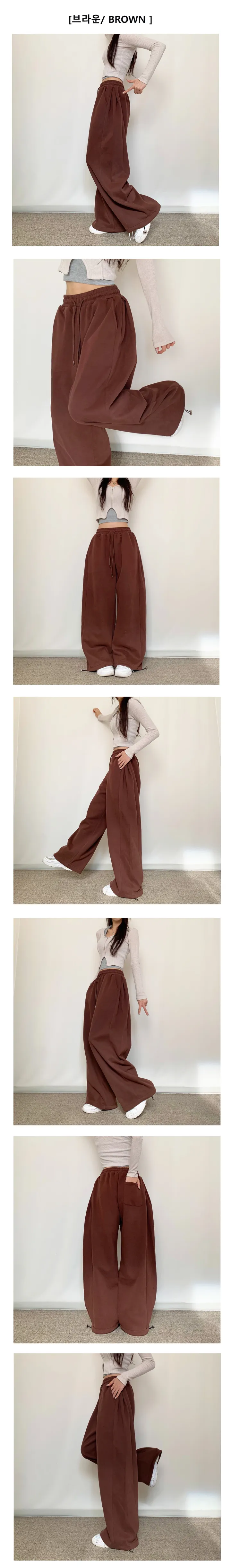 💛💛 인생핏/ 투웨이💛💛사이드 핀턱 와이드 스트링 롱팬츠  트레이닝팬츠 자체제작 상세 이미지 6