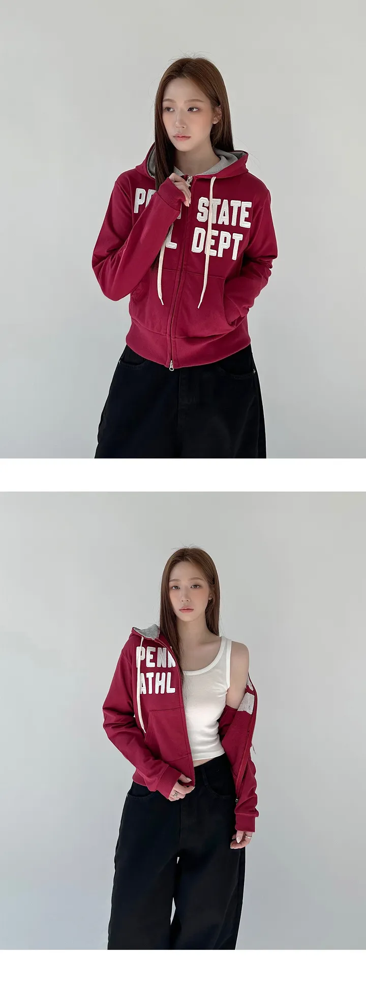 딥 패치 긴팔 후드 집업 상세 이미지 5