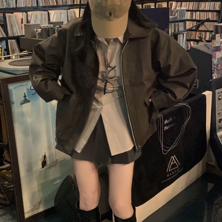 [핵고퀄!/✨주문폭주/후기극찬✨]매트 레더의 정석,오버핏 레더 블루종 자켓 점퍼 상세 이미지 53