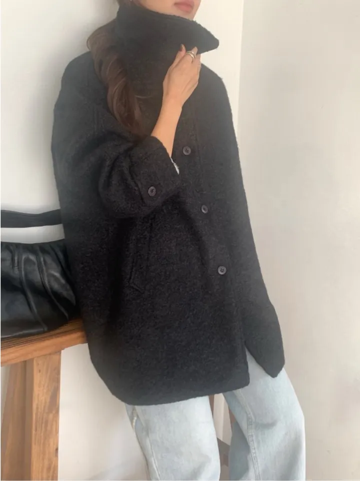 [울코트/울40%/누빔] 코지 부클코트 하프코트 코트 (3colors) 상세 이미지 69