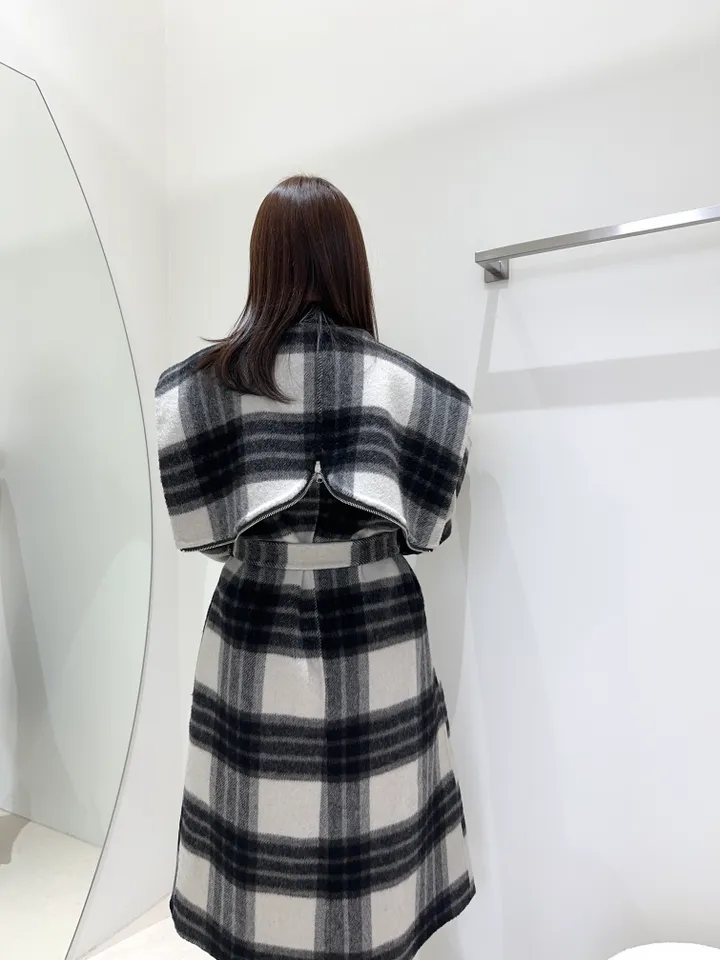 세일러 빅카라 체크 후드 롱코트 (수입) 상세 이미지 12