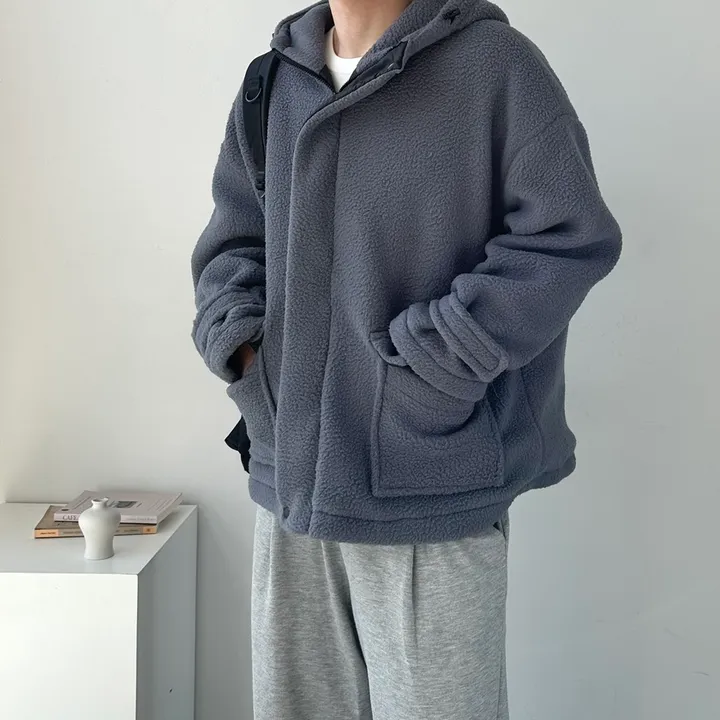 소프트 촉감 플리스 집업 자켓 후리스 점퍼 아우터 투포켓오버핏플리스집업 상세 이미지 8