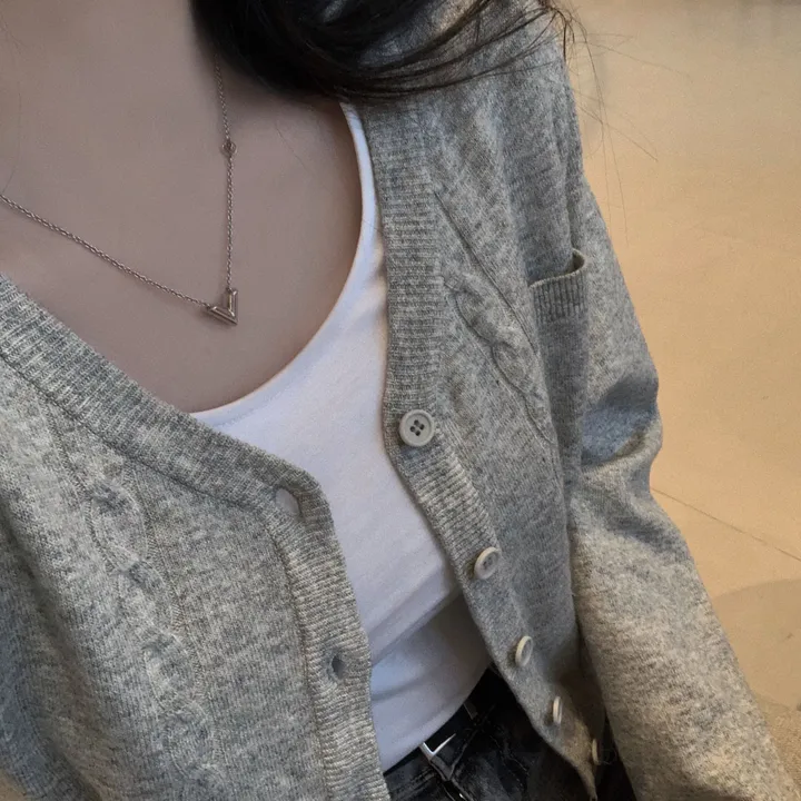 [원단좋아요🤎/연그레이 당일출고!] 자체제작 #크치Made 욜로 포켓 어텀 니트 크롭 올드머니 가디건 - cd 상세 이미지 24