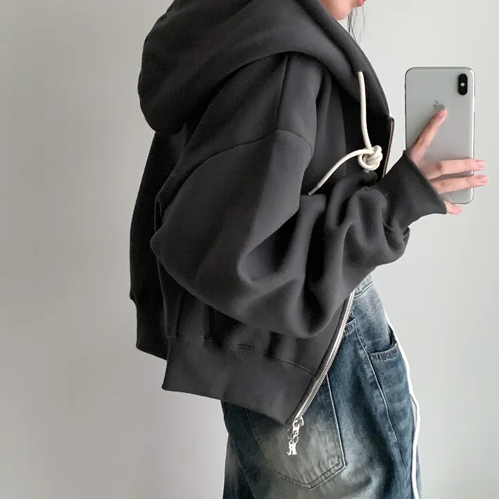[완전인기✨/백염컬러 당일출고!] 자체제작 크치Made 꿈에 나온 핏, 투웨이 양기모 크롭 후드집업 ver 아우터 자켓 - zipup 상세 이미지 189