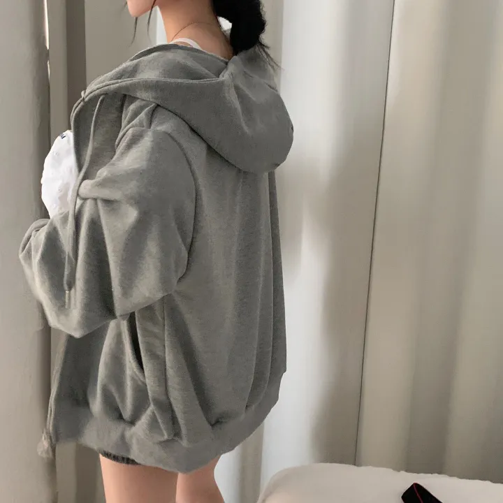 [사계절인기템/7컬러*.*] 심플무지 투웨이 오버핏 후드집업,점퍼 - 12color 상세 이미지 12