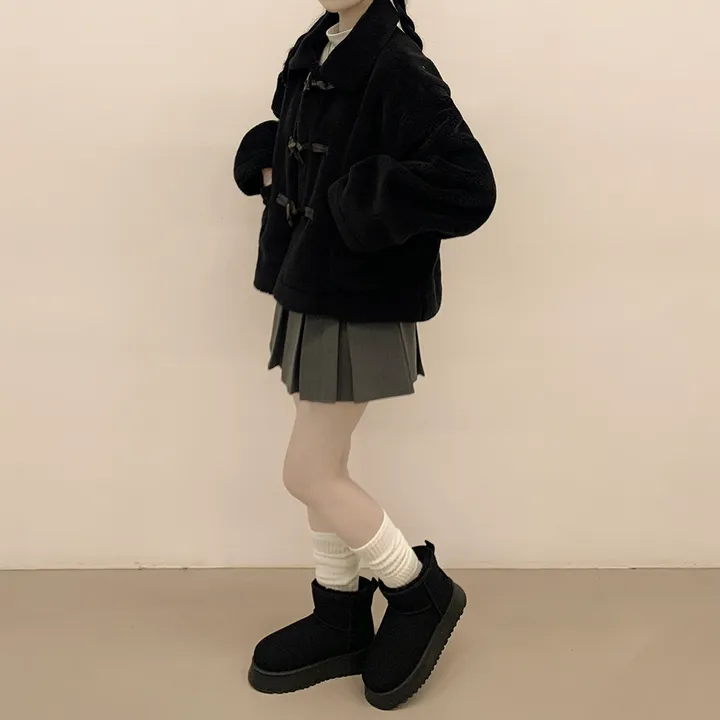 [귀여움/아방핏🧸] 도톰포근~ 양털 뽀글이 떡볶이 더플 자켓 테디베어 숏코트 상세 이미지 14