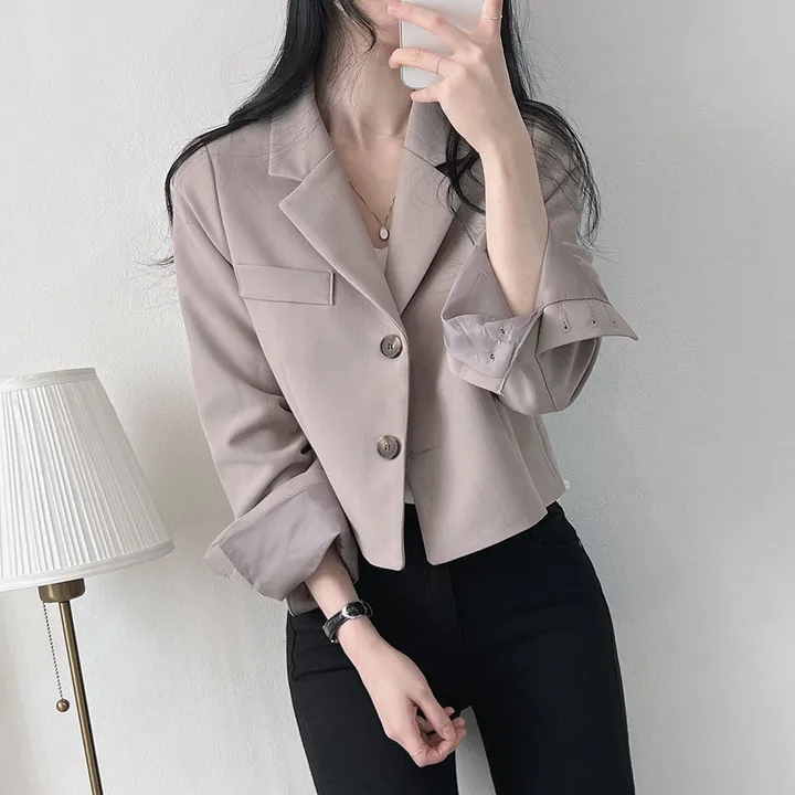 봄자켓*.* [패드없는, 퀄리티굿] 소매트임 크롭 자켓 상세 이미지 20