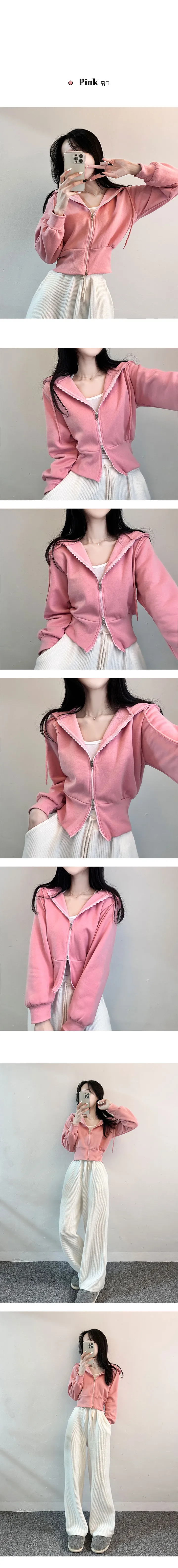 당일발송🚀[10color/허리잘록~] 휘뚜루마뚜루 미니 투웨이 크롭 후드집업 상세 이미지 5