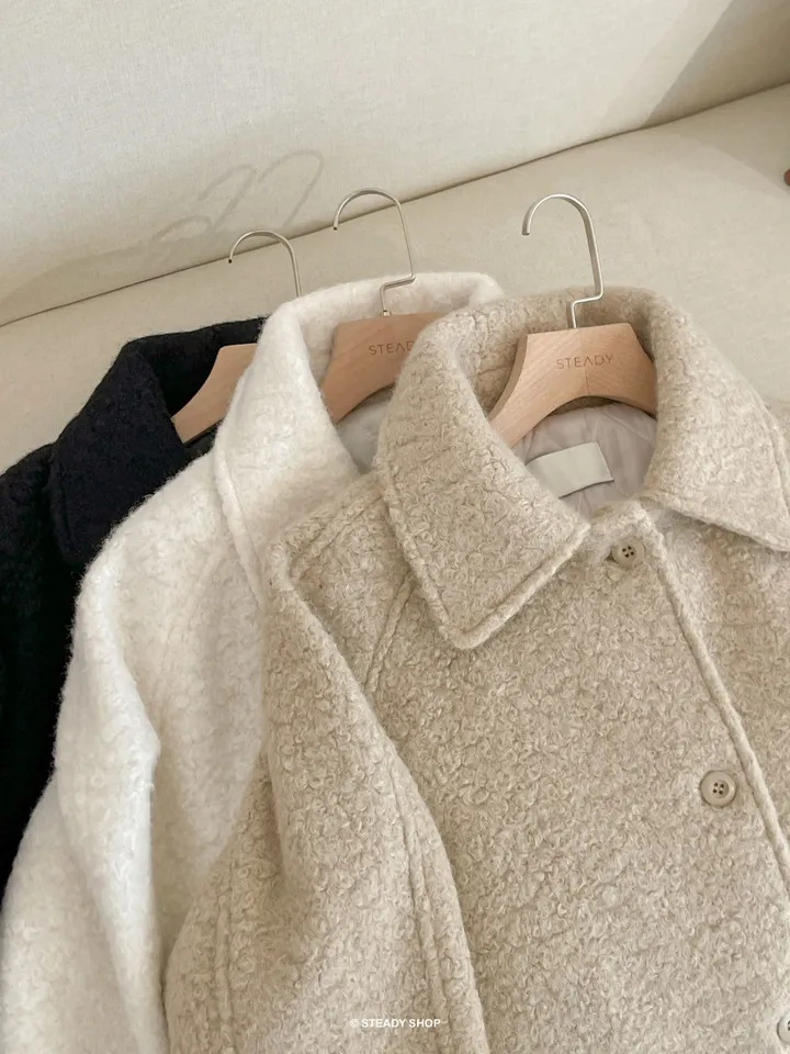 [울코트/울40%/누빔] 코지 부클코트 하프코트 코트 (3colors) 상세 이미지 5