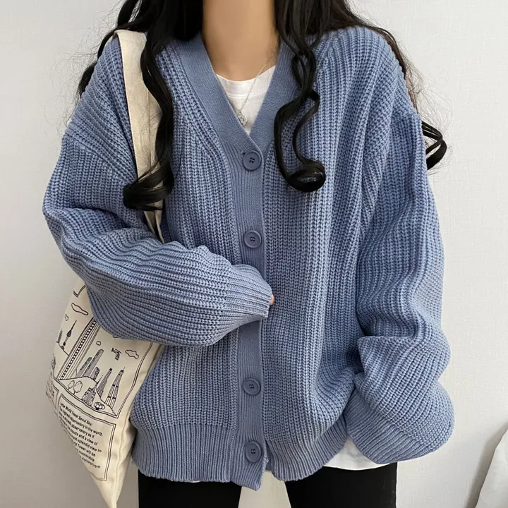 [봄가을/데일리핏] 러블리한 하찌 v넥 오버핏 가디건cd 상세 이미지 4