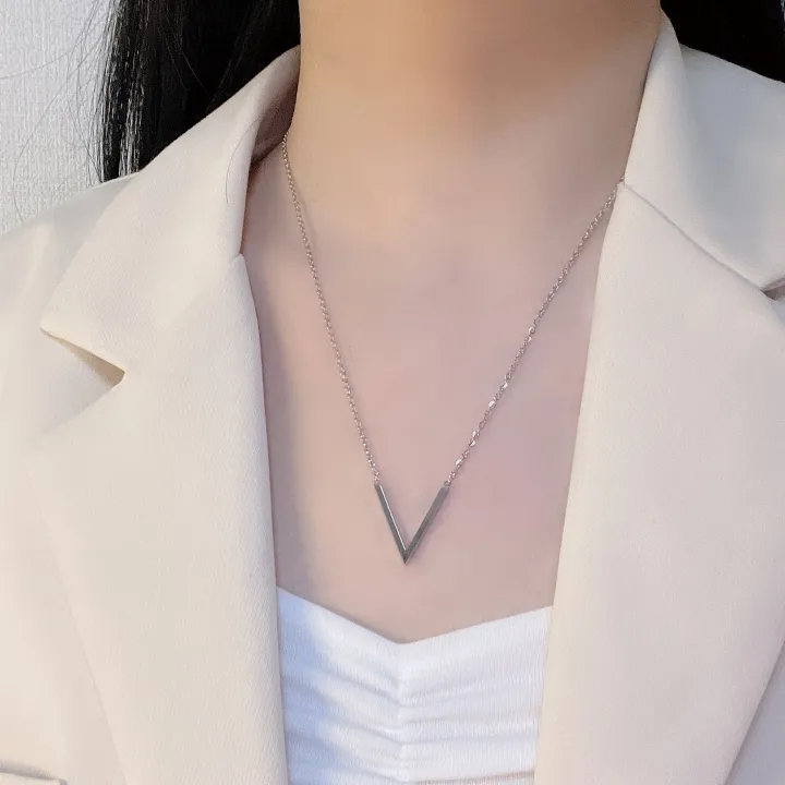 당일출고🚀  9종 써지컬 브이 큐빅 목걸이 모음전 상세 이미지 7