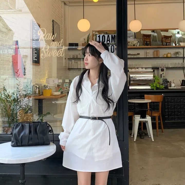 [set🖤/기장조절/데이트룩] 셔츠ops+뷔스티에ops 투피스 레이어드 세트set 상세 이미지 18