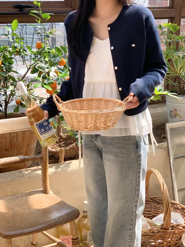 [🌷봄나들이룩/당일출고] 여리핏 펜던트 라운드 긴팔 니트 가디건 5col 상세 이미지 8