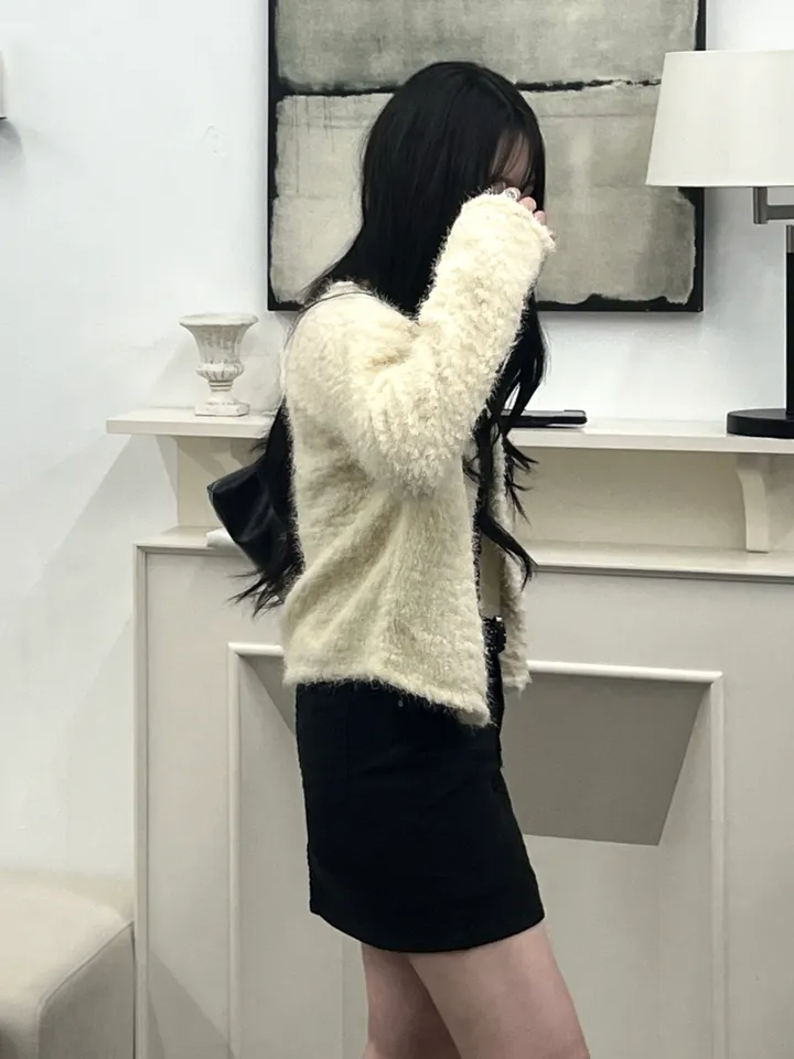 [최저가 할인중%🌼]스노우 퍼 가디건 3color 상세 이미지 16