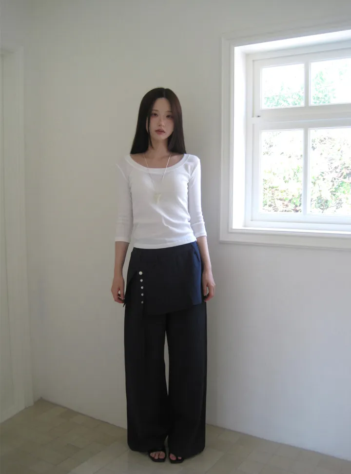 긴팔 티셔츠 모델 착용 이미지-S1L56