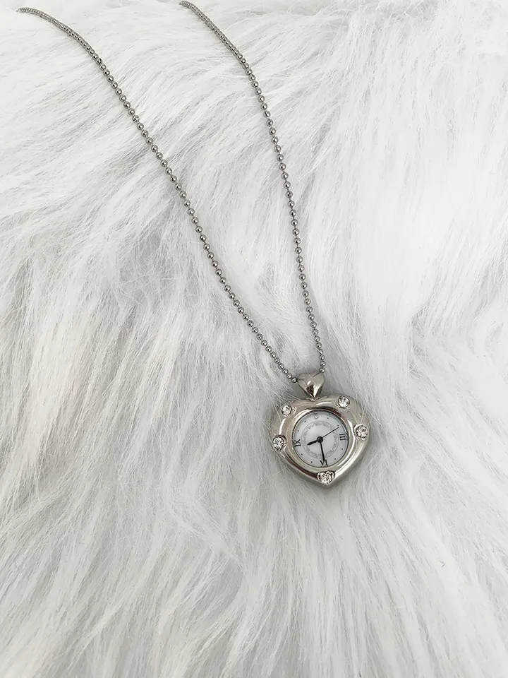 Twinkle Heart Clock Long Necklace 상세 이미지 4