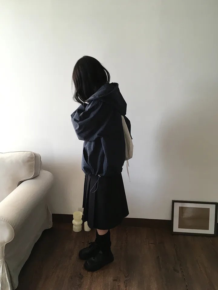 MD픽🩵 베카 체크 투웨이 후드 점퍼(5color) 상세 이미지 8