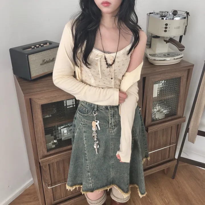 [콩단추🤎/SET 가격!] 빈티지 모리걸 레이스 리본나시 & 쫀득 여리 스판 가디건 세트 상세 이미지 19