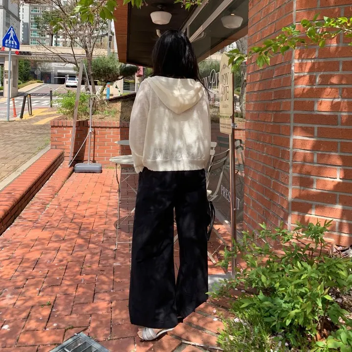 화이트 흰색 핀턱 밴딩 와이드 팬츠 상세 이미지 72