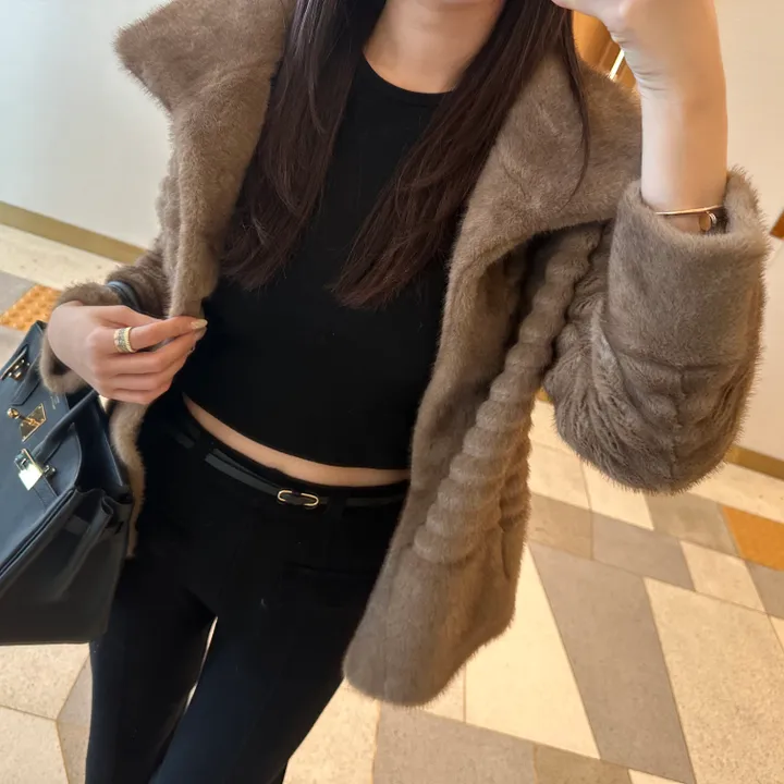 [최저가 보장] FF 페이크 밍크 카라 무스탕 코트 2color 상세 이미지 19