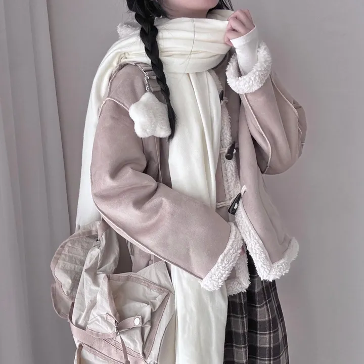 [찐-한 초코색감🍫] 후드포인트! 스웨이드 안감 퍼 숏 무스탕 떡볶이 코트 자켓 상세 이미지 10