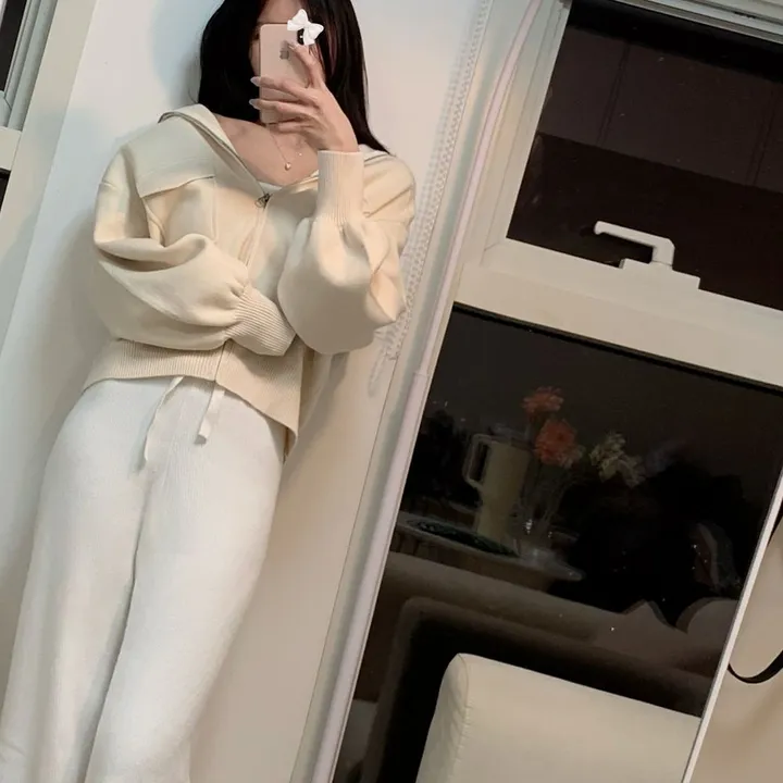 봄신상 고퀄리티 벌룬소매 아방핏 집업니트가디건  4COLOR 상세 이미지 15
