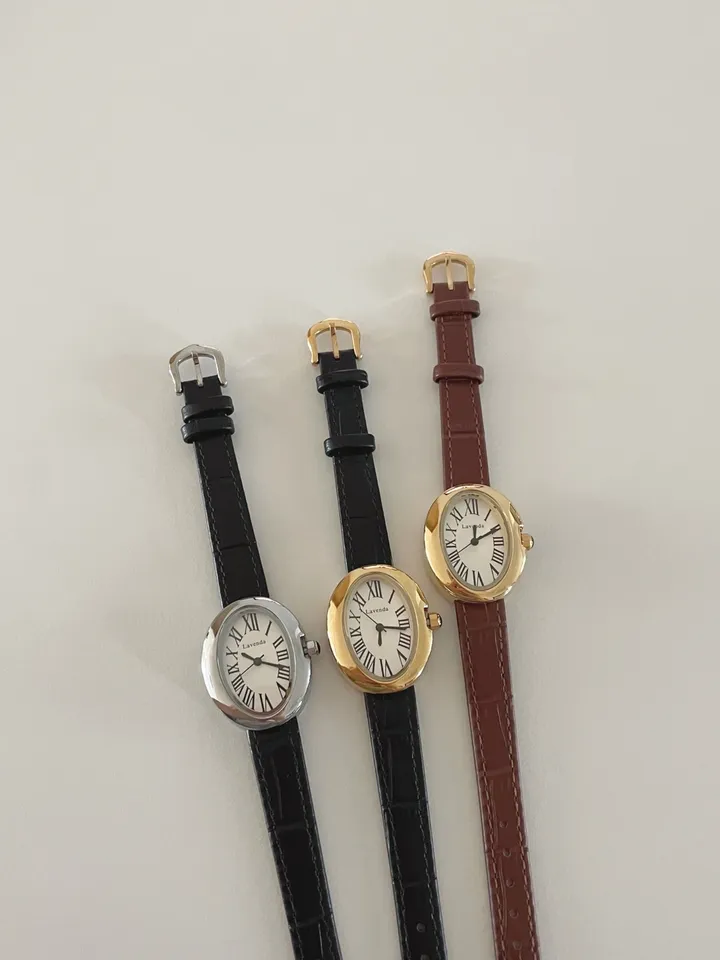 여성용 여자 클래식 타원 가죽 손목 시계 3color 상세 이미지 11