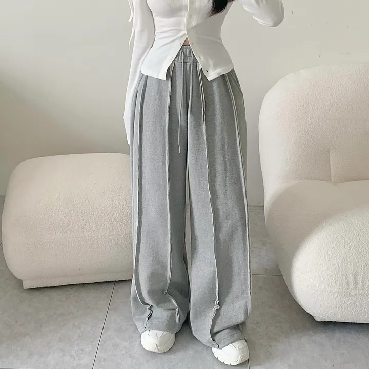[꾸안꾸필수/넉넉핏] 타르트 데끼 두줄 통 와이드 팬츠 상세 이미지 7