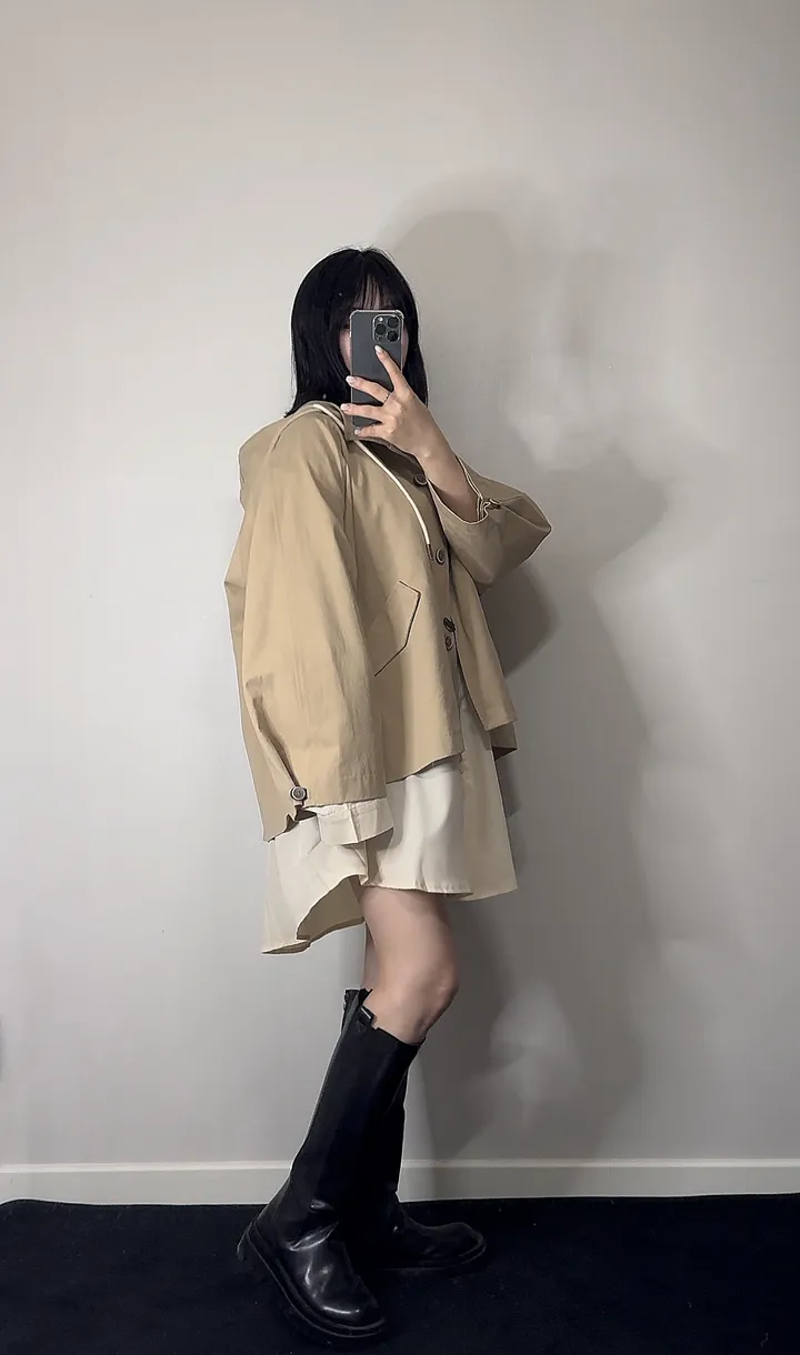 [🤍당일출고🤍/아방핏제대로2color/고퀄리티] 프리미엄 하프 후드 트렌치 야상 코트 자켓 상세 이미지 28