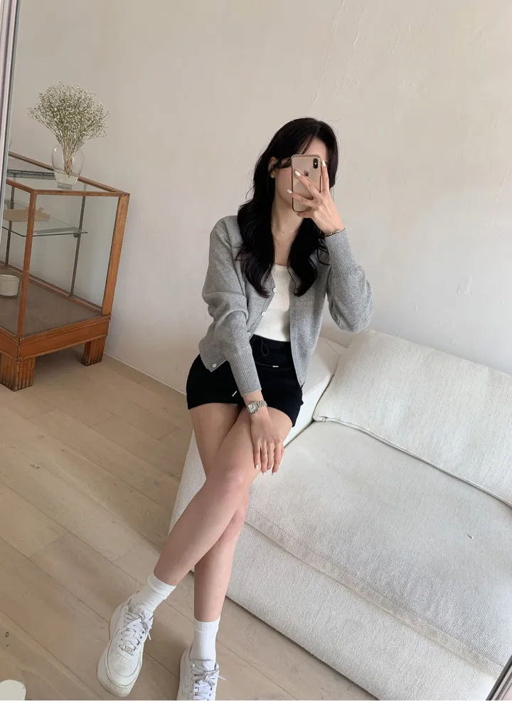 [봄신상/베이직/데일리] 빌리 브이넥가디건 7color 핑크그레이노랑 시보리 여리 니트 상세 이미지 26