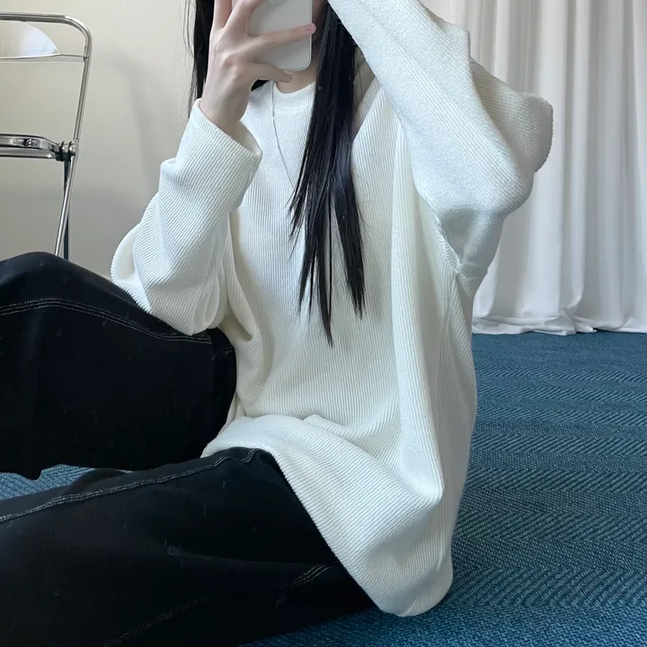 Ribbed round knit T 상세 이미지 17