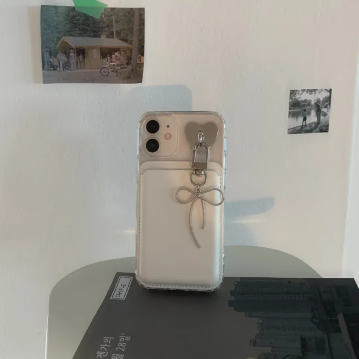 [리뷰최고🎀/풀세트] 발레코어 실버 메탈 리본 맥세이프 하드 케이스 세트 Ballet silver metal ribbon mac safe case set 상세 이미지 5
