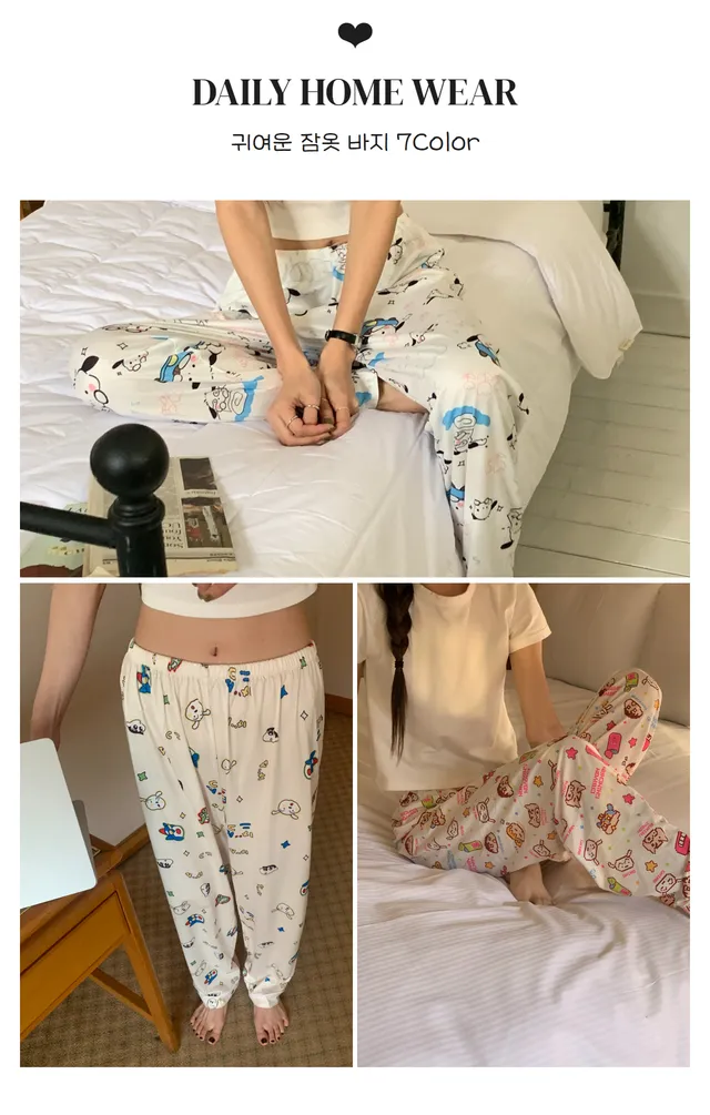 [❤1+1❤] 캐릭터 파자마 홈웨어 모음 사계절 여름 패턴 편한 긴바지 여행 꾸안꾸 홈캉스 호캉스 상세 이미지 2