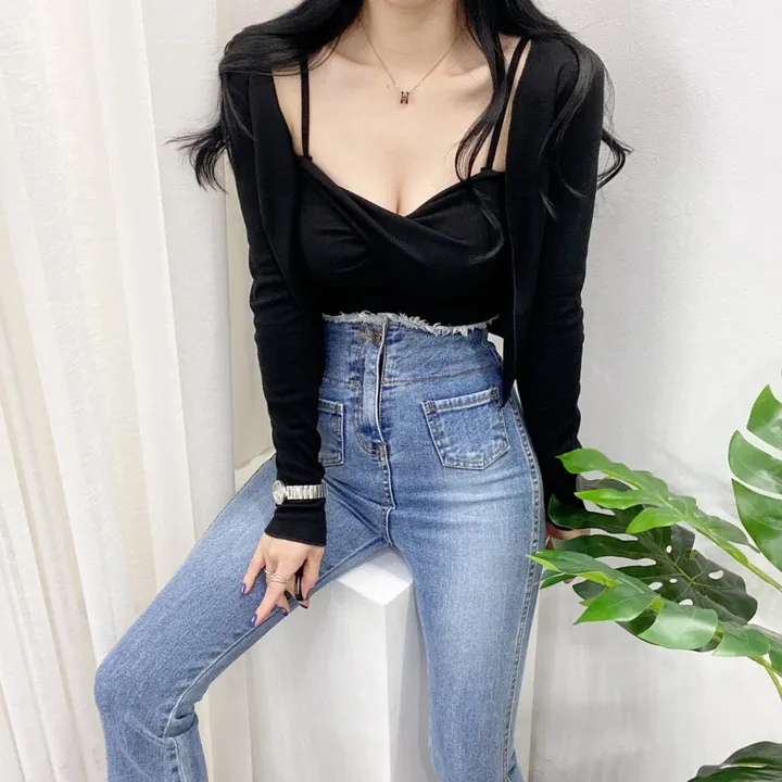 🚀당일발송🚀[몸매보정/글램룩] 봄 여름 가을 알프 숏 꽈베기 나시 가디건 세트 상세 이미지 41