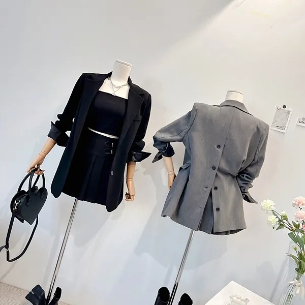 💙당일발송💙*자체제작* 뒷태여신 테일러드카라 대디자켓 버튼자켓 단추자켓 백트임 백버튼 뒷트임 오버핏자켓 슬림자켓 무지자켓 긴팔자켓 하프자켓 숏자켓 롱자켓 봄자켓 봄아우터 하객룩 상세 이미지 38