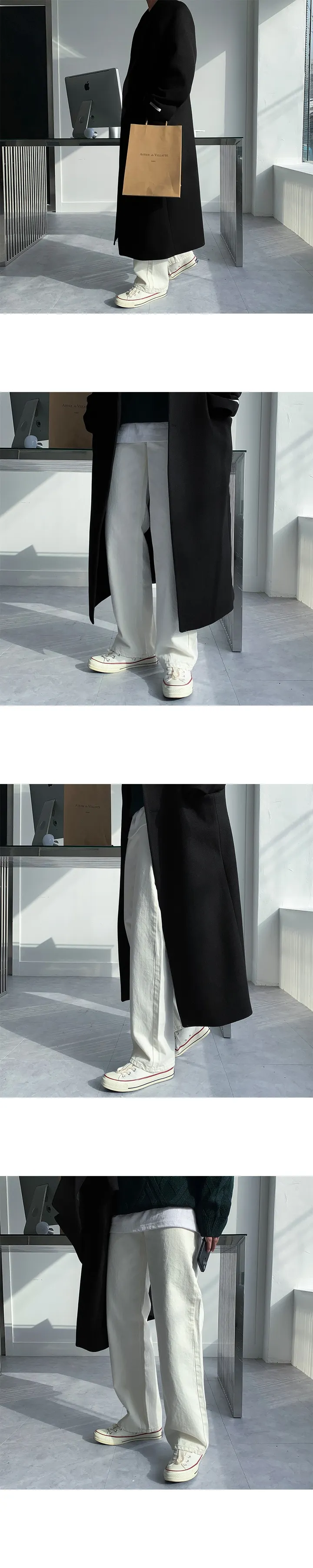 유얼 콘트 울 오버핏 롱코트 (4color) 상세 이미지 12