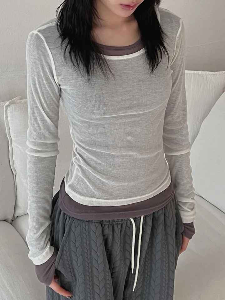 콘차 레이어드 시스루 티셔츠 상세 이미지 60