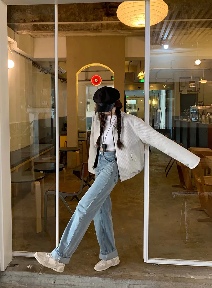 [봄신상💗/휘뚜루템]마브 리버시블 스트라이프 카라넥 집업 점퍼 자켓 상세 이미지 11