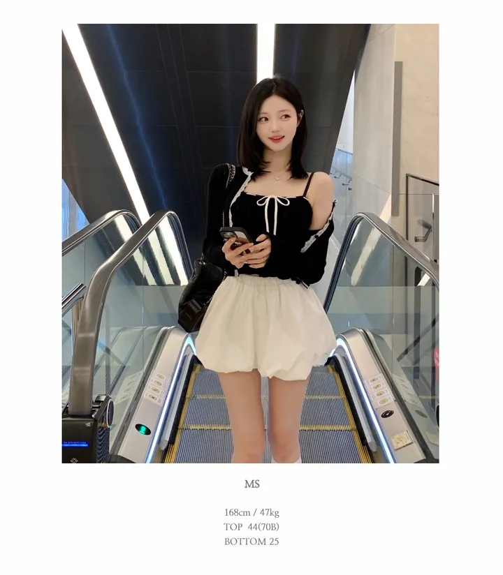 아인 레이스 리본 나시 가디건 세트 상세 이미지 46