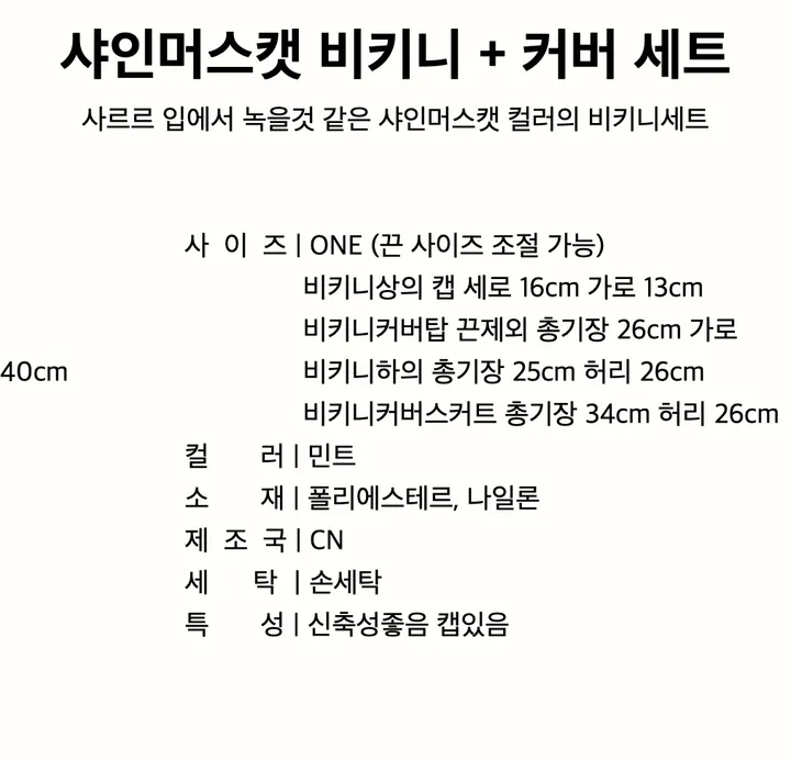 [4피스SET] 샤인머스캣 비키니 + 커버 세트  (페어리계,파스텔,비치웨어,워터밤,페스티벌룩,휴양지,수영복,허니문,여행,아이돌룩,여름휴가) 상세 이미지 3