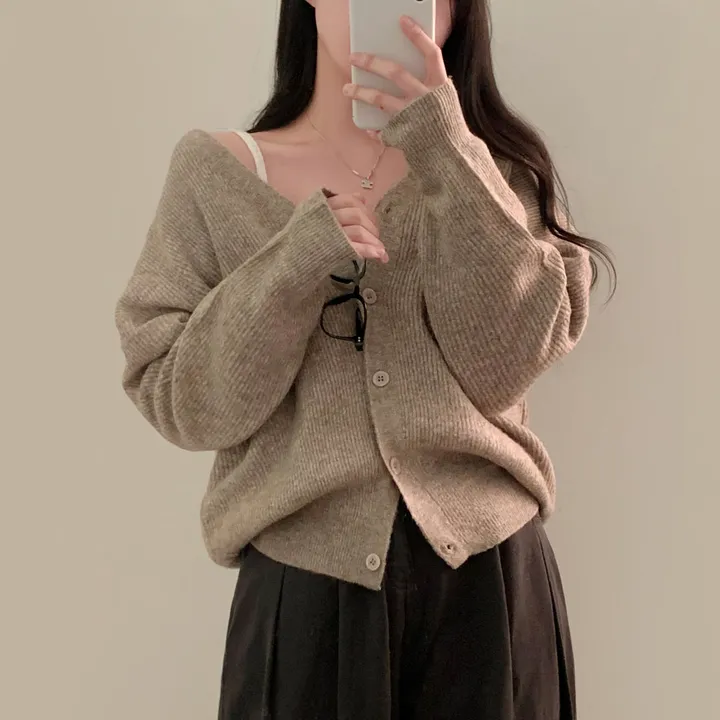 [인생가디건🤍]극여리 루즈핏 울 브이넥 니트 가디건 - 8color 상세 이미지 52