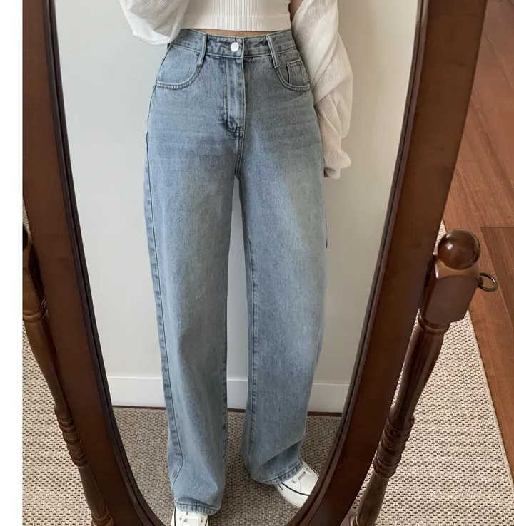 ~2XL [기장선택/인생데님!] 프리미엄 워싱 빈티지 롱 와이드 데님 팬츠 키작녀 키큰녀 기장선택 봄 가을 사계절 상세 이미지 17