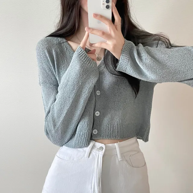 (5color)피넛 썸머 크롭 브이넥 가디건 상세 이미지 31