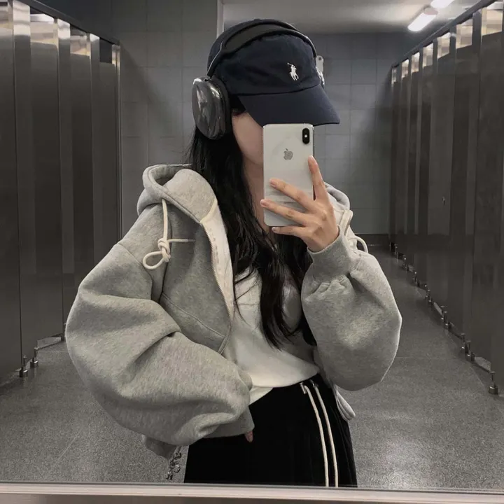 [완전인기✨/백염컬러 당일출고!] 자체제작 크치Made 꿈에 나온 핏, 투웨이 양기모 크롭 후드집업 ver 아우터 자켓 - zipup 상세 이미지 76