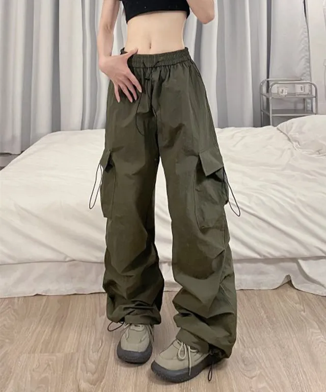 와이드핏 카고 밴딩 팬츠 / 2way 와이드카고팬츠 y2k 건빵바지 파라슈트팬츠