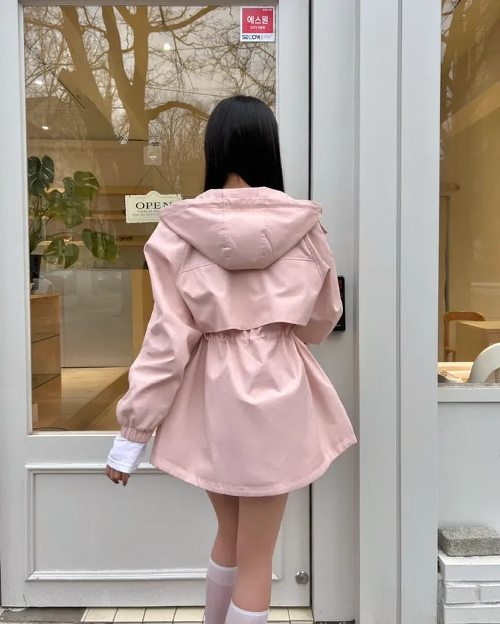 *숏or롱* [MADE🧵] *당일배송* 블라썸 스트링 후드 야상 점퍼 (5color) 간절기 봄자켓 봄야상 봄트렌치 하프트렌치 크롭야상 바람막이 상세 이미지 8