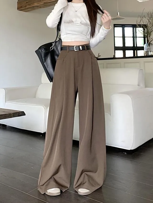 [S~4XL] 짐빔 와이드팬츠 여리여리핏 투핀턱 슬랙스 뒷밴딩 맥시 와이드 핀턱 봄 여름 슬랙스 밴딩팬츠 빅사이즈 정장바지 루즈핏 하이웨스트 상세 이미지 7