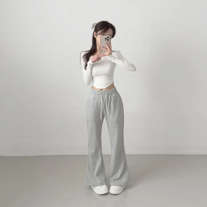 [말라핏!/숏,기본,롱] 다리 길어보이는, 세미 부츠컷 데일리 트레이닝 팬츠 슬림 라인 봄 가을 키작녀 바지 (6color) 상세 이미지 17