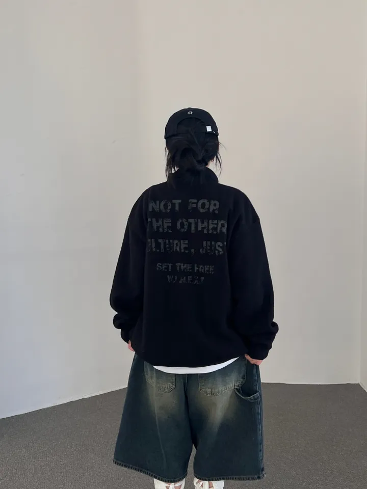 - 남녀공용 빈티지 크랙덤블 오버핏 후리스 - 상세 이미지 35