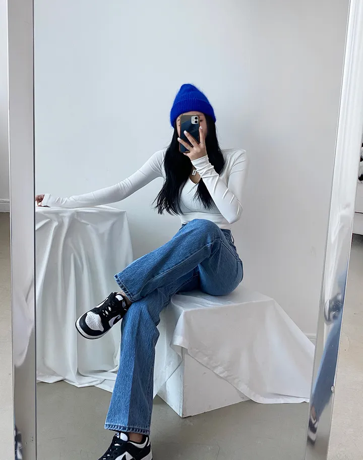 패드 브이넥 스판 절개 슬림 티셔츠 상세 이미지 58